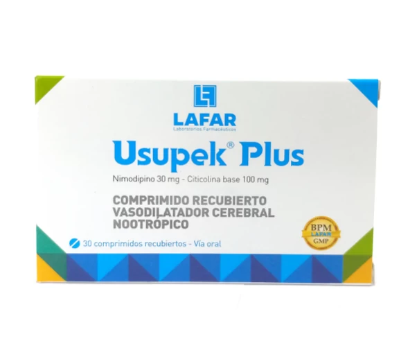 USUPEK PLUS X 30 COMP (NIMODIPINO 30 MG+CITICOLINA 100 MG)