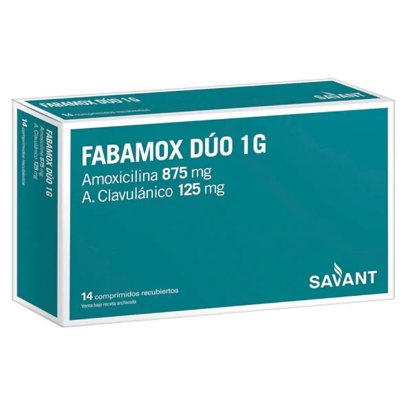 AMOXICILINA+ A. CLAVULANICO 875/125 MG X 14 FABAMOX DUO