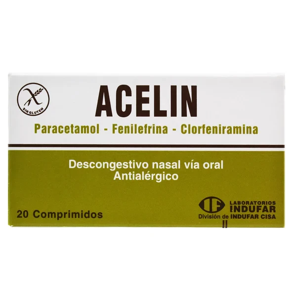 ACELIN X 20 - FENILEFRINA / CLORFENIRAMINA /PARACETAMol
