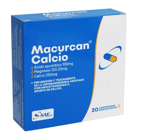 MACURCAN CALCIO (ACIDO ASCORBICO 100MG, MAGNESIO 103.20MG Y CALCIO 250MG)