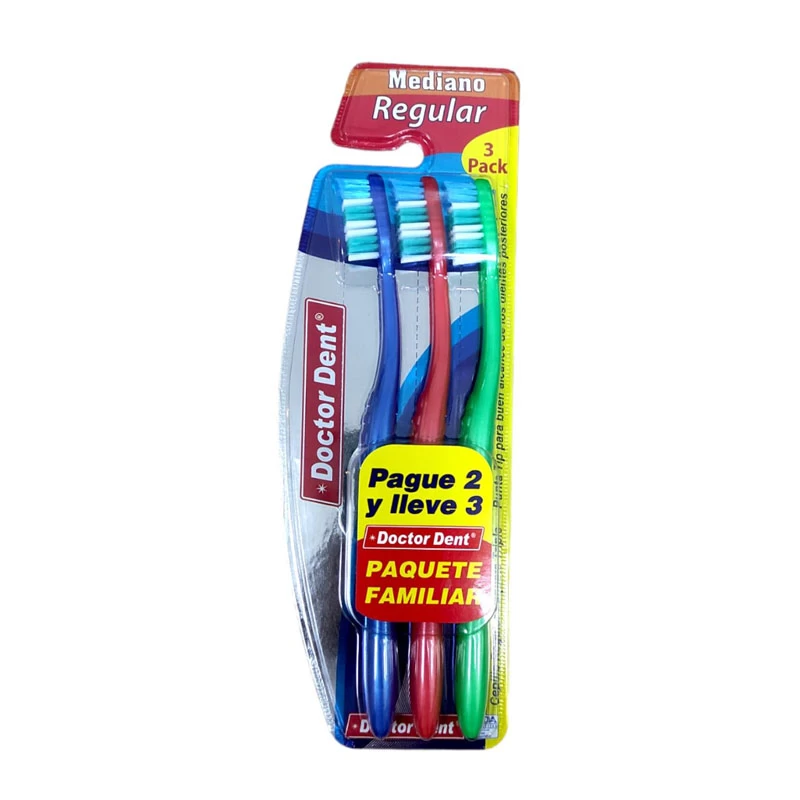 CEPILLO DOCTOR DENT MEDIANO REGULAR TRI-PACK