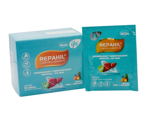 REPAHIL X 10 SOBRES ( L-ORNITINA L-ASPARTATO) SABOR PIÑA NARANJA