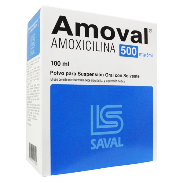 AMOVAL 500 MG/5 ML 100 ML.POLVO P/SUSPENSION ORAL C/SOLVENTE