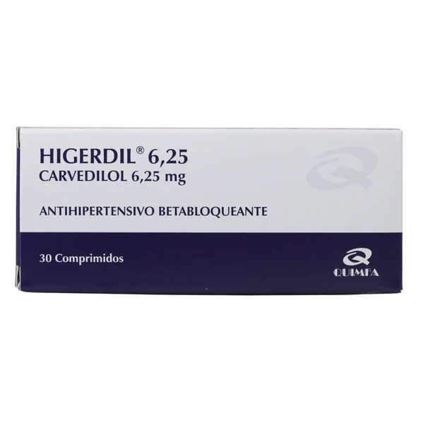 HIGERDIL 6,25mg CARVEDILOL X 30