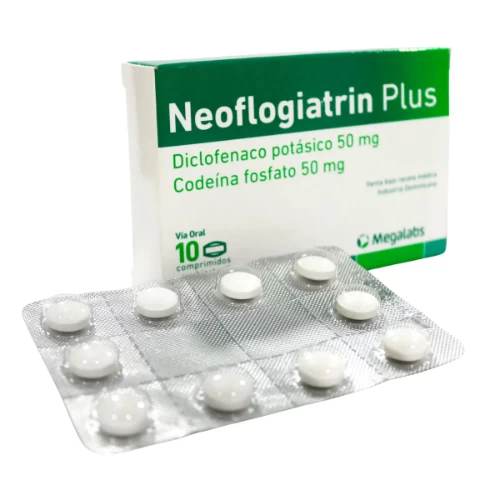 NEOFLOGIATRIN PLUS ( DICLOFENACO POTASICO 50 MG+ CODEINA FOSFATO 50 MG ) X 10