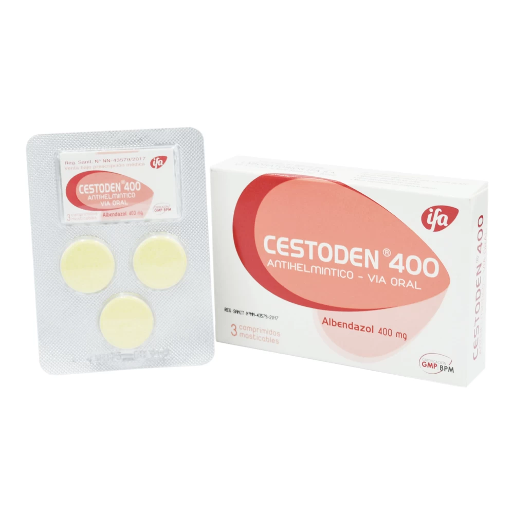CESTODEN 400 MG ALBENDAZOL X 3 TAB