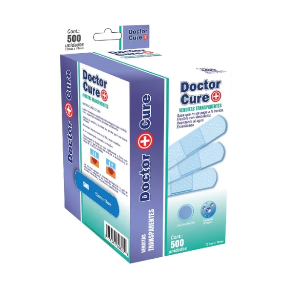 DOCTOR CURE CURITAS TRANSPARENTE LARGAS X500UNI.