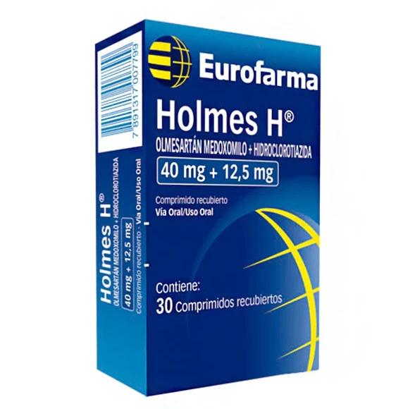 HOLMES H 40MG+12.5 MG ( OLMERSARTAN MEDOXOMILO+HIDROCLOROTIAZIDA) X CJA