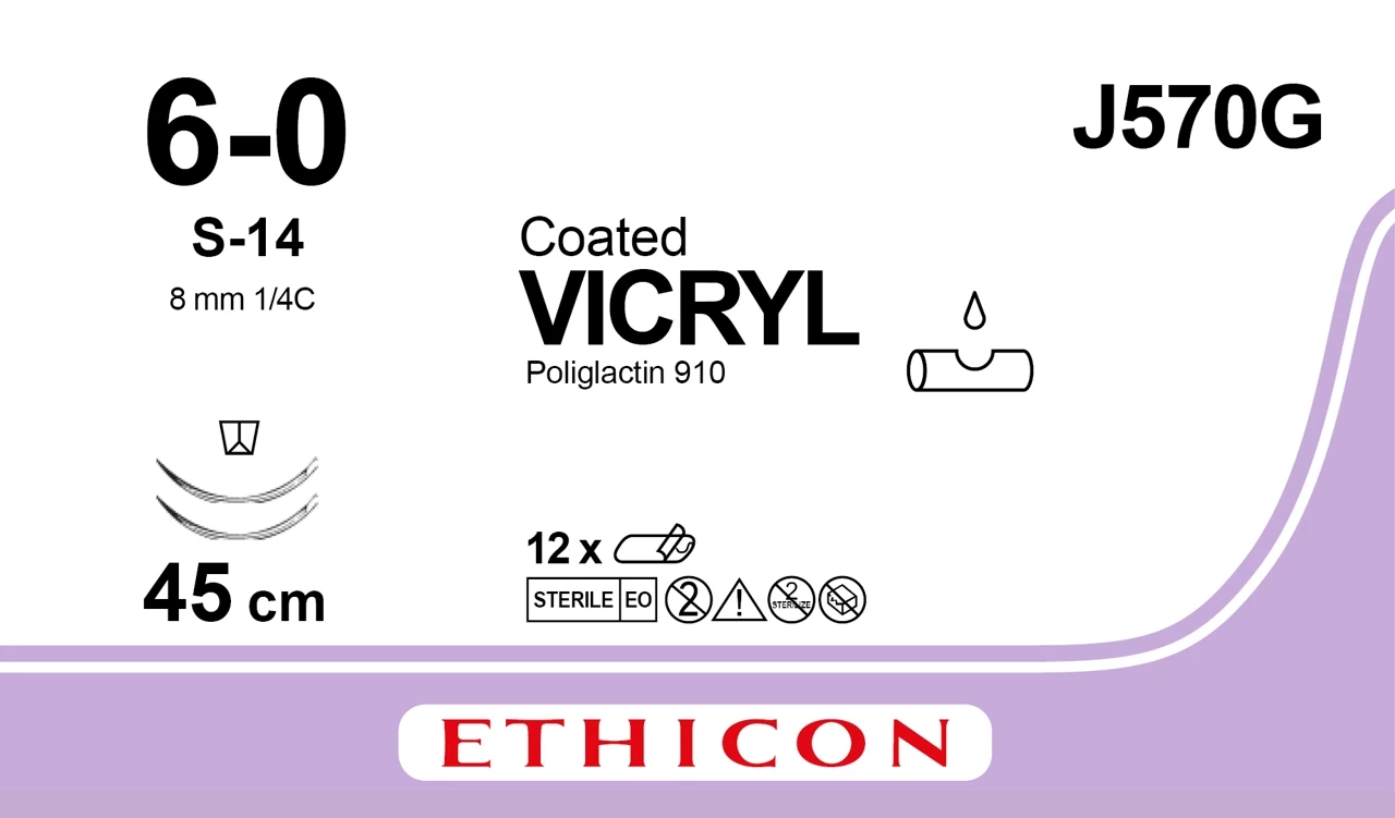 VICRIL # 6.0 C/2 A 0.87 CM J570 CAJA X 36