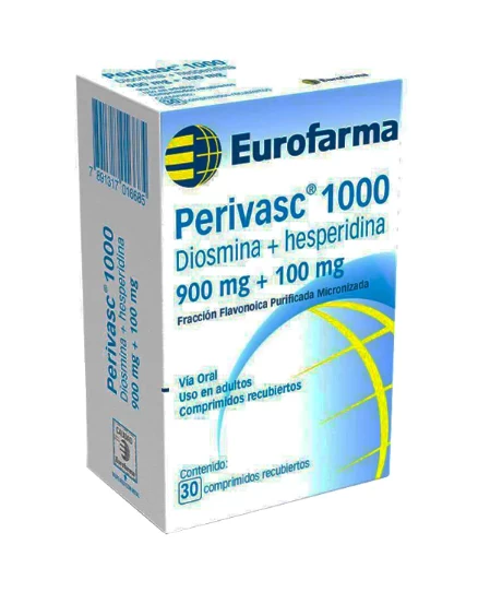 PERIVASC 1000 MG ( DIOSMINA 900 MG+HESPERIDINA 100 MG) X 30 COMP