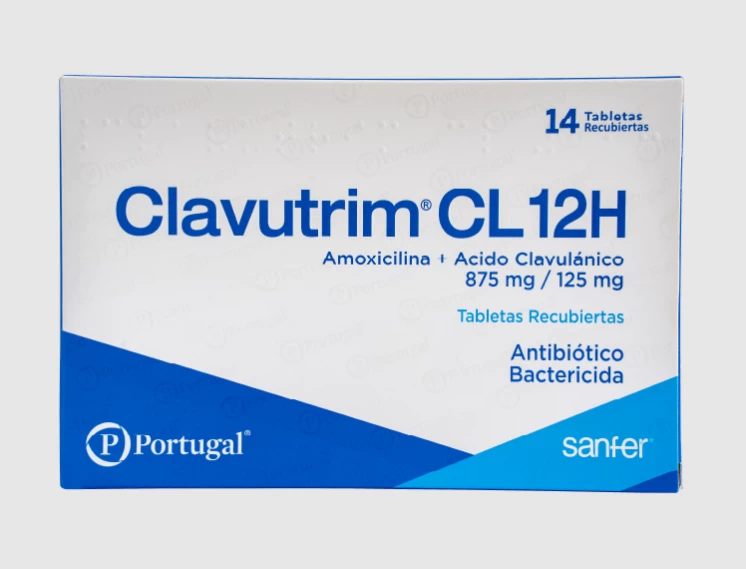 CLAVUTRIM CL12H ( AMOXICILINA+ACIDO CLAVULANICO 875MG/125MG) X 14 TAB