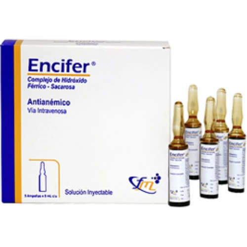 ENCIFER 5 ML X 5 100MG HIERRO