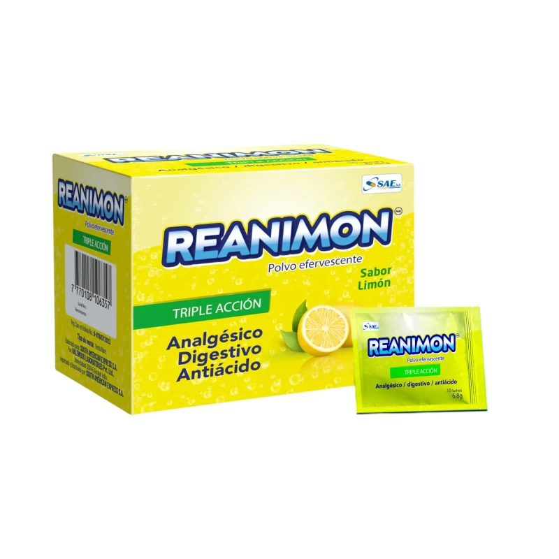 REANIMON LIMON X 10 SOBRES ( ANALGESICO+DIGESTIVO+ANTIACIDO)