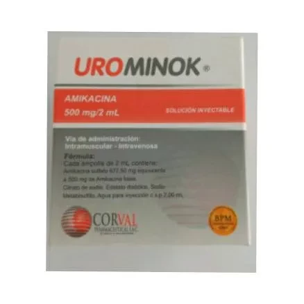 UROMINOK AMIKACINA 500 MG/ 2ML X 25 AMP