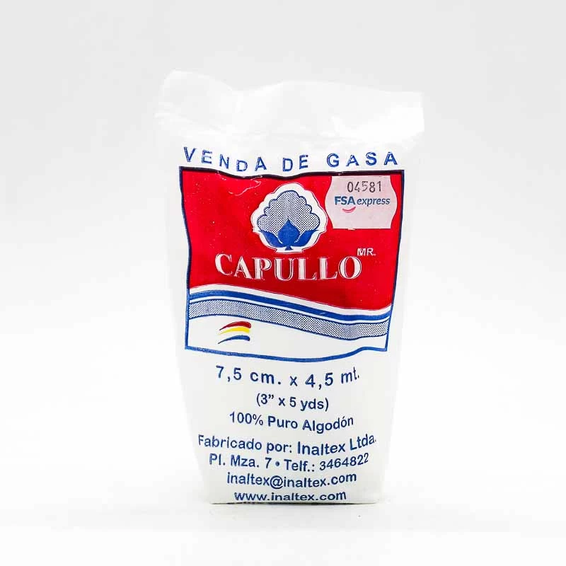 VENDA DE GASA DE 7.5 CM X 4.5 MTS.