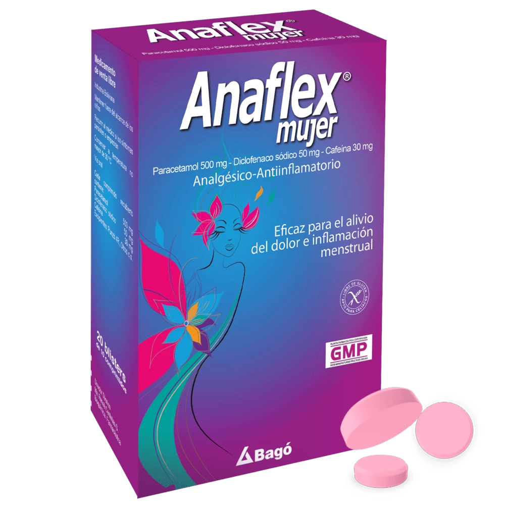 ANAFLEX MUJER X 200 PARAC.DICLOF.CAFEINA