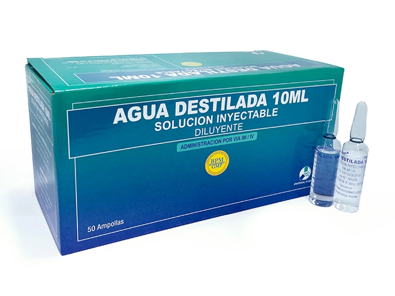 AGUA DESTILADA 10 ML UNIVERSAL PHARMA