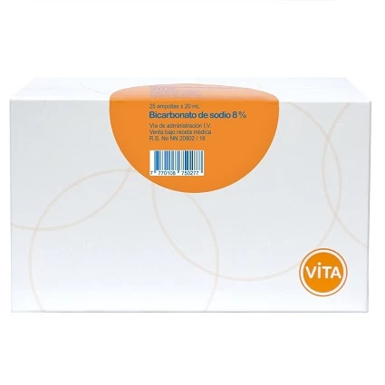 BICARBONATO DE SODIO 8% VITA SOL INY 20 ML X 25