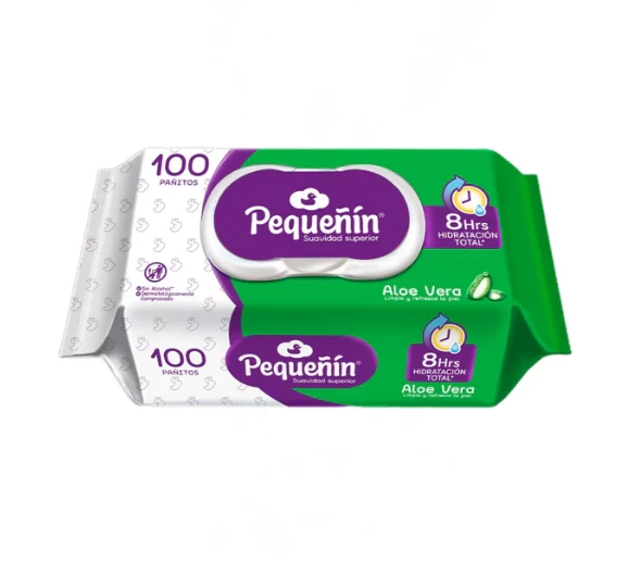 TOALLAS HUMEDAS PEQUEÑIN ALOE VERA X 100