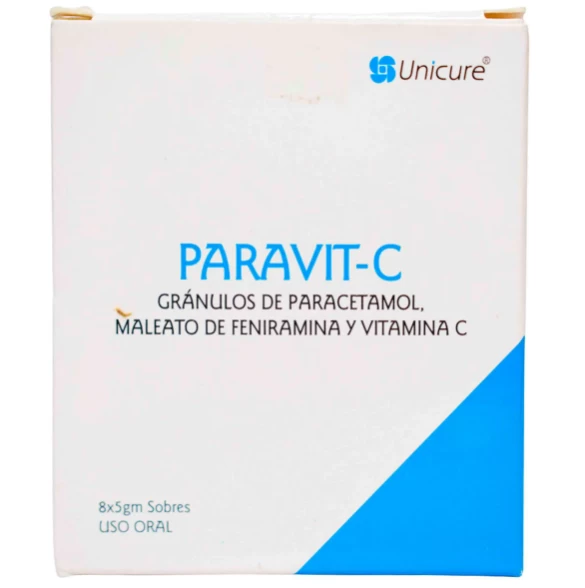 PARAVIT-C ( PARACETAMOL +VITAMICA C ) X 8 SOBRES