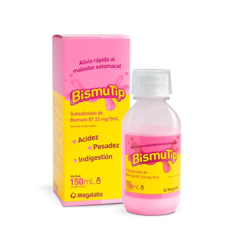 BISMUTIP X 150 ML SUSP (SUBSALICILATO DE BISMUTO 87.33 MG)