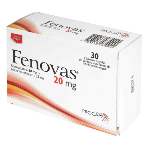FENOVAS 20 MG ( ROSUVASTATINA 20 MG+ACIDO FENOFIBRICO 35 MG ) X 30 CAP