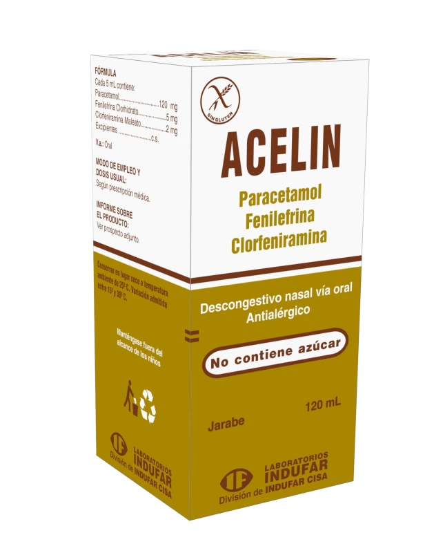 ACELIN JARABE 120 ML FENILEFRINA / CLORFENIRAMINA /PARACETAMOL