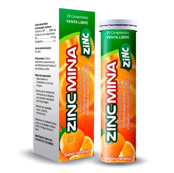 ZINCMINA ( VITAMINA C +ZINC 10 MG ) X 20 COMP