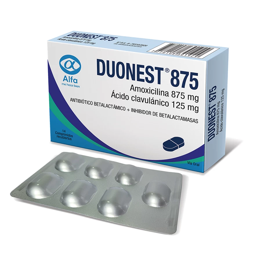 DUONEST 875 ( AMOXICILINA 875 MG+ACIDO CLAVULANICO 125 MG) X 14 COMP