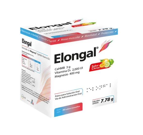 ELONGAL CaHMB 3g-VIT D3 2000 UI-MAGNESIO 400 MG X 30 SOBRES