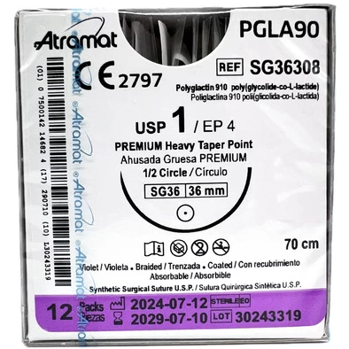 VICRYL  1 C/A 26MM ATRAMAT BLANCO Y NEGRO