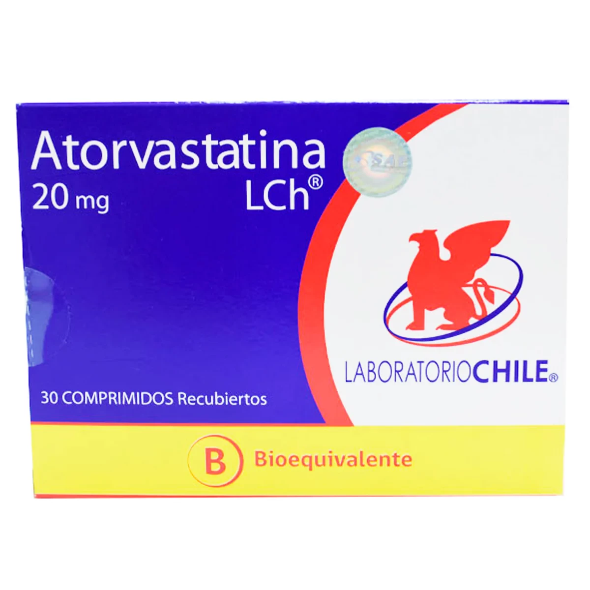 ATORVASTATINA 20 MG X 30comprimidos LCH