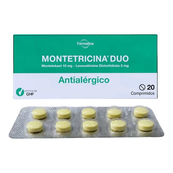 MONTETRICINA (MONTELUKAST 10 MG +LEVOCETIRIZINA 5 MG ) X 20 COMP KAIS IMPORTADORA