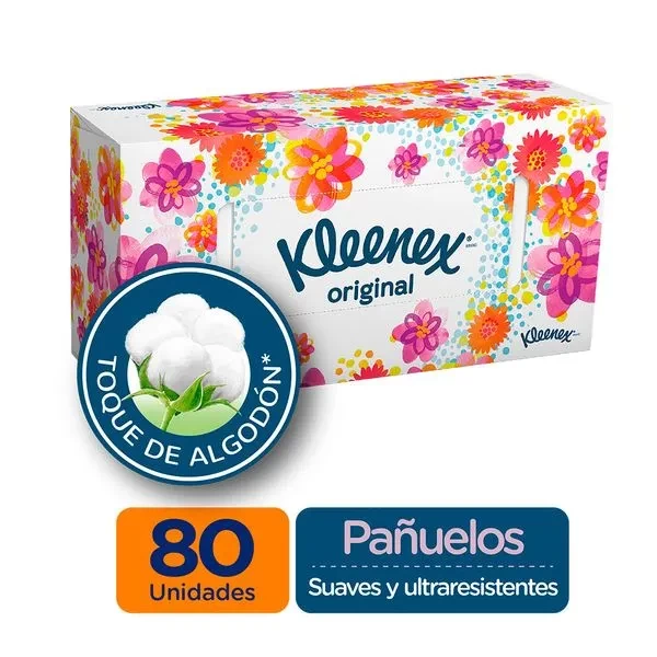 KLEENEX caja colores X 80 pañuelos