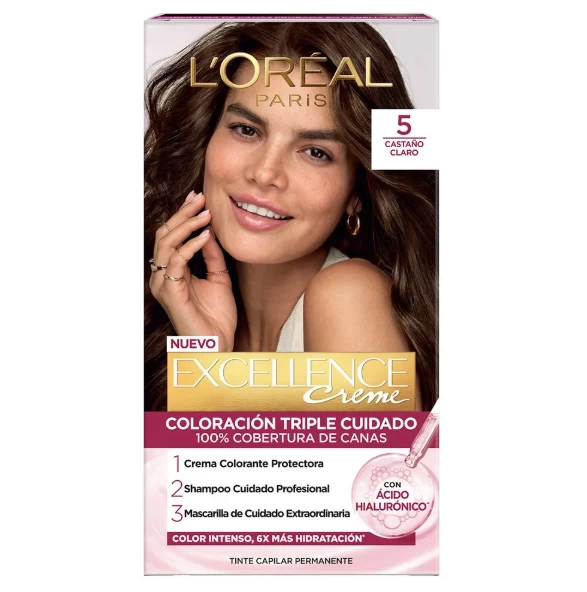 TINTE Nº 5 COLOR CASTAÑO CLARO  LOREAL EXCELLENCE REF. 5080
