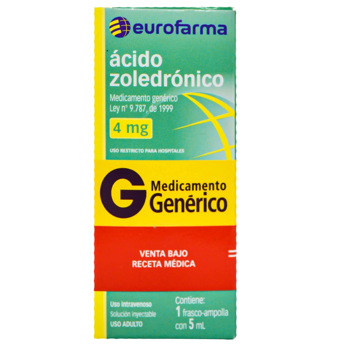 ACIDO ZOLEDRONICO 4 MG X 1 AMP X 5 ML