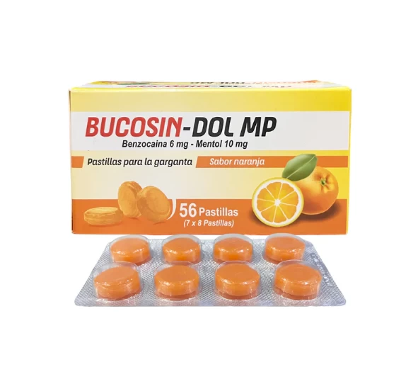 BUCOSIN-DOL MP X 56 PAST SABOR NARANJA  ( BENZOCAINA 6MG-MENTOL 10MG)
