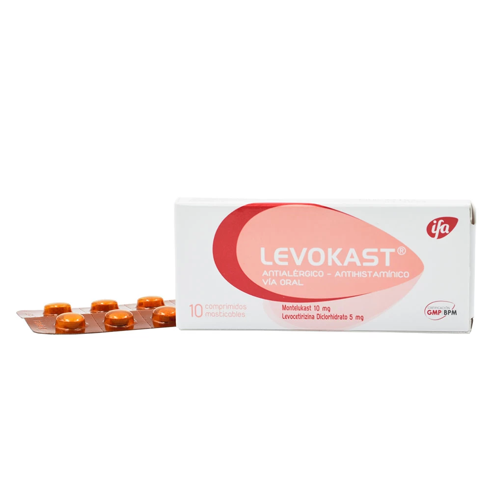 LEVOKAST (MONTELUKAST 10 MG ) LEVOCETIRIZINA 5 MG X 10 COMP