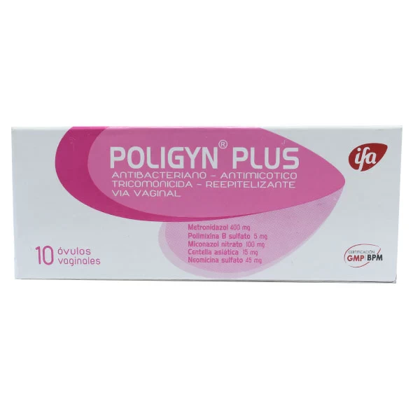 POLIGYN PLUS X 10 OVULOS MICO+METRO+NEOM+polimixina