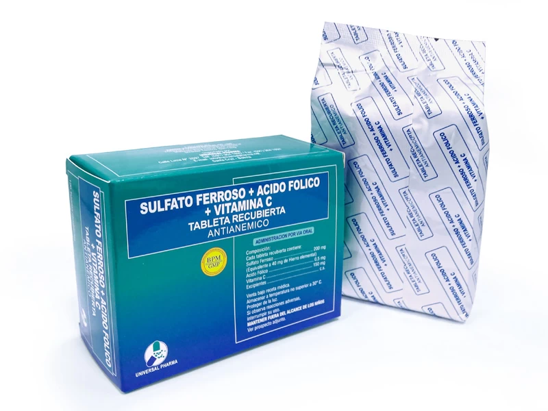 SULFATO FERROSO 200 MG AC.FOLICO+VIT C X 100 TAB