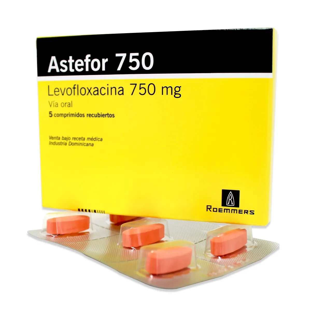 ASTEFOR 750 MG X 5 LEVOFLOXACINA