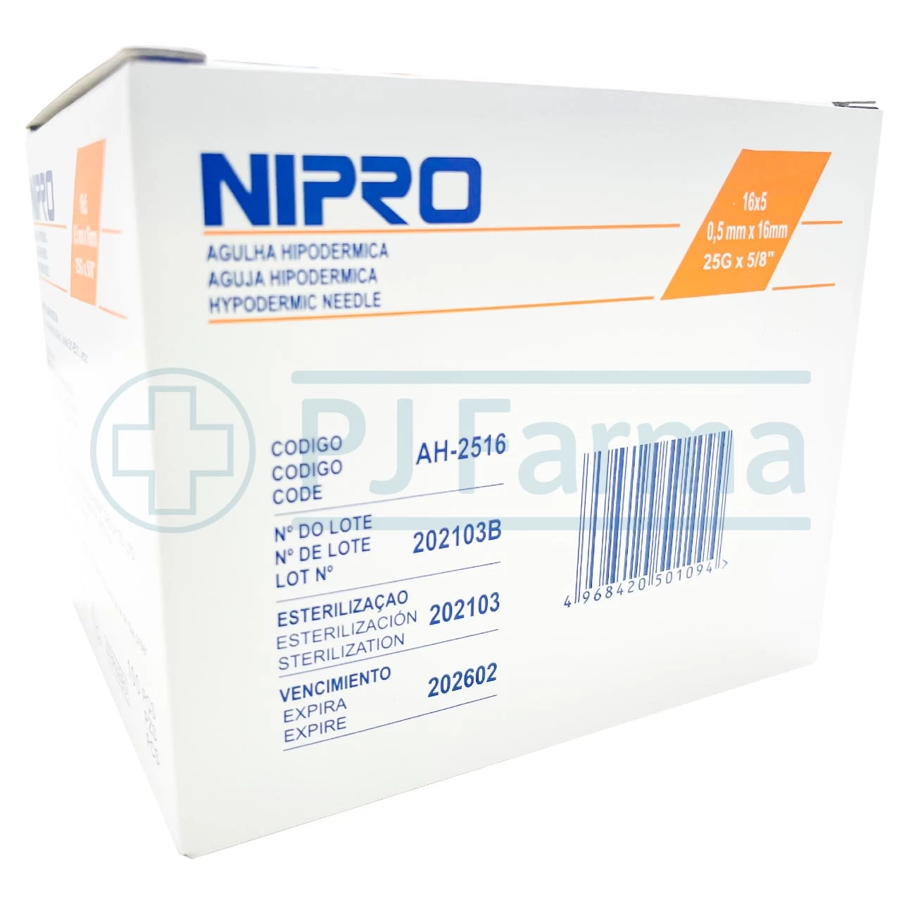 AGUJA HIPODERMICA 25 G X 5/8 NIPRO