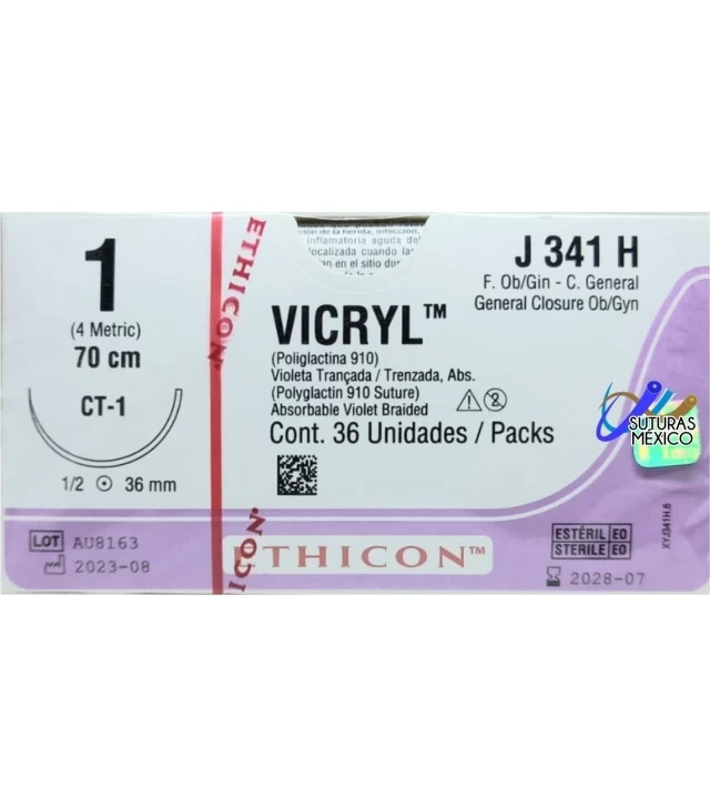 VICRIL # 1 C/A 3.5 CM. J-341H CAJA X 36