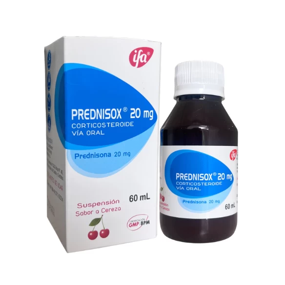 PREDNISOX 20 MG (PREDNISONA 20 MG ) X 60 ML SABOR CEREZA REF. 7236
