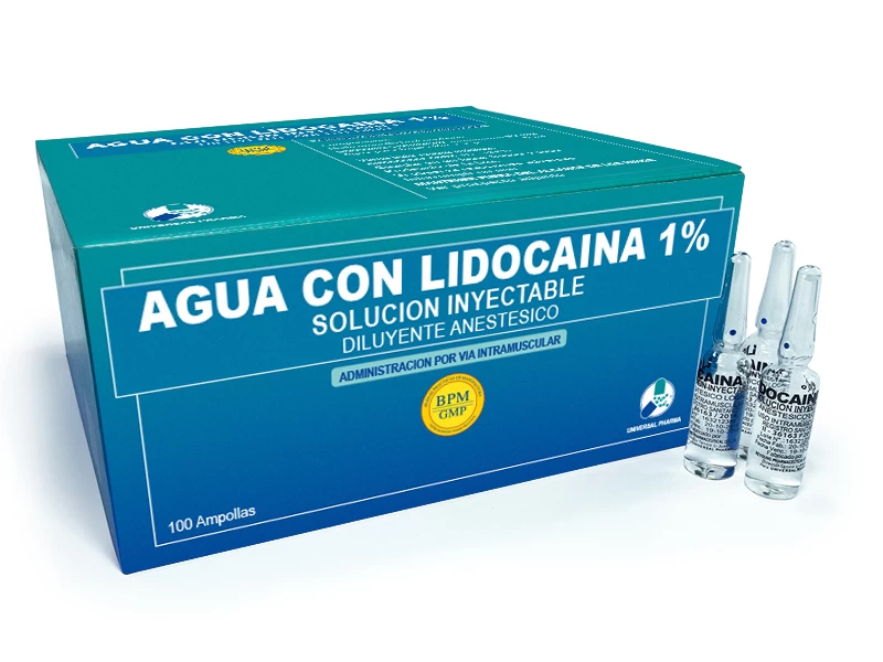 AGUA C/LIDOCAINA 1% 5 ML UNIVERSAL PHARMA