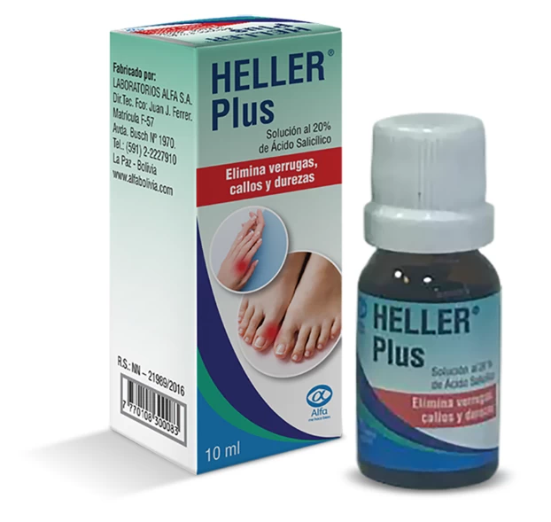 CALLICIDA HELLER  PLUS SOLUCION AL 20 % DE ACIDO SALICILICO X 10 ML