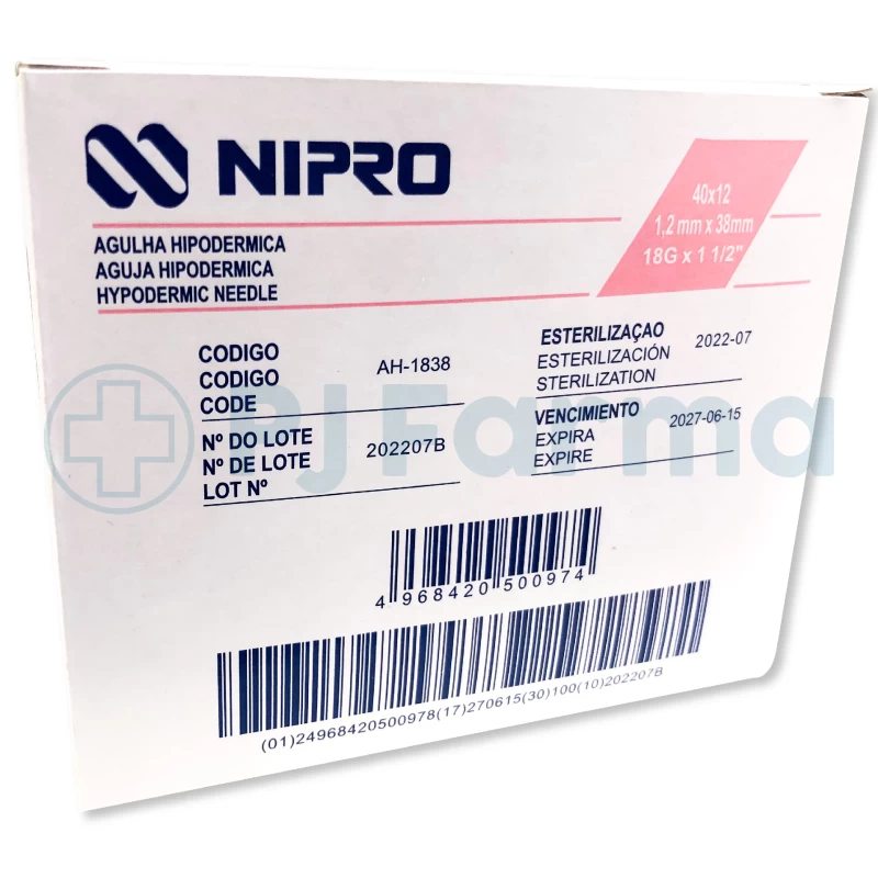 AGUJA HIPODERMICA 18 G X 1 1/2 NIPRO