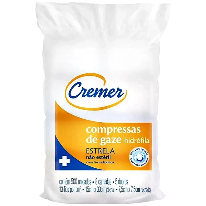 COMPRESA 13 HILOS 7.5 CM X 7.5 CREMER PZA