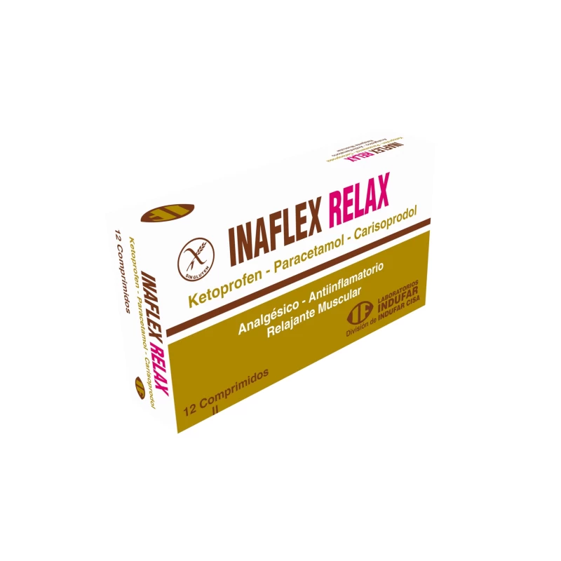 INAFLEX RELAX X 12 COMP (KETOPROFEN+PARACE+CARISOPRODOL)