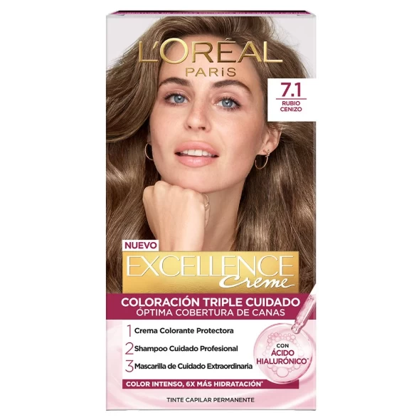 TINTE Nº 7.1 COLOR RUBIO CENIZO  LOREAL EXCELLENCE REF. 5172